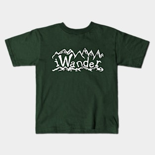 iWander mountain dweller hiker backpacker funny quote Kids T-Shirt